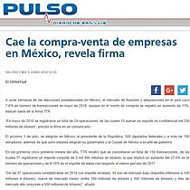 Cae la compra-venta de empresas en Mxico, revela firma